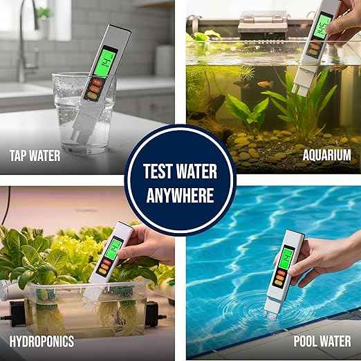 Professional Water Tester for Drinking Water - Accurate TDS Meter Digital Water Tester (0-9999 ppm) - 1 Sec Instant Read