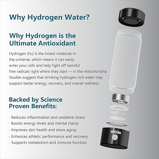 Hydrogen Water Bottle Generator - 3 Min SPE PEM Tech, 2026 Model, 420ML Portable Hydro Water Bottle Machine for Travel, Wellness & Recovery, Ideal for Kids, Men & Women (Black)
