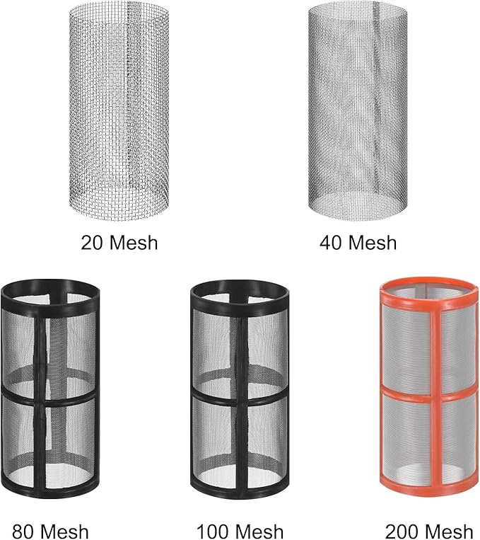 Water Pump Strainer with 40 Mesh Stainless Steel Filter Screen, 1/2 Inch Pipeline Filter for Garden Hose Outdoor RV Water Tank Pressure Washer Inlet [Black]
