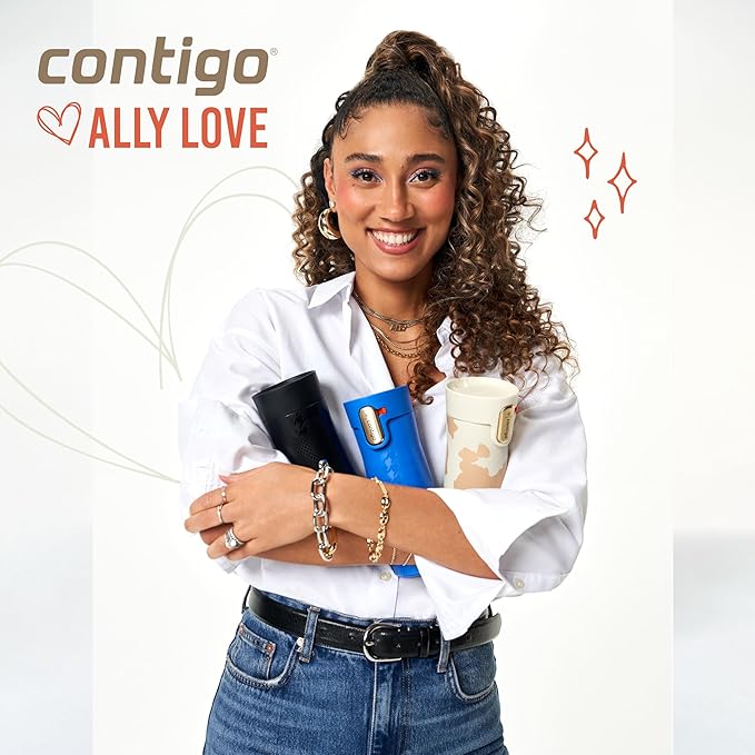 Contigo x Ally Love Stainless Steel Vacuum-Insulated Travel Mug with Autoseal and Easy Clean Lid, Spill-proof, Keeps Drinks cold 24 hrs & hot for 11 hrs, BPA Free, 16oz., West Loop 3.0, Violet