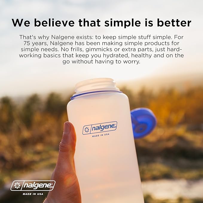 Nalgene Leak Proof Tritan BPA-Free Water Bottle - 32 oz Wide Mouth - Made in the USA for Outdoor Use & Daily Hydration (Green)