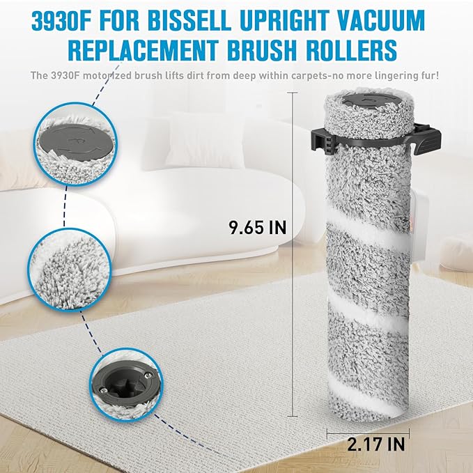 7 Pack Brush and Filter Replacement Kit Compatible with Bissell Cross Wave Omni Force Edge Cordless Wet Dry Vacuum 3930F/3933/V2/3999Z, High-Performance Multi-Surface Hard Floor Cleaner Accessories - AquaVibe