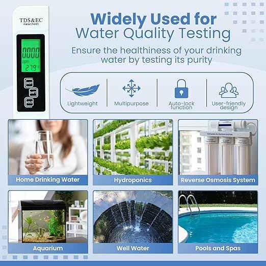 All-New 2026 TDS Meter Digital Water Tester – 4-in-1 Accurate & Reliable TDS, EC & Temperature Meter (°C, °F) 0-9990 ppm, Ideal for Drinking Water, Aquariums, Hydroponics, RO/DI Systems & More