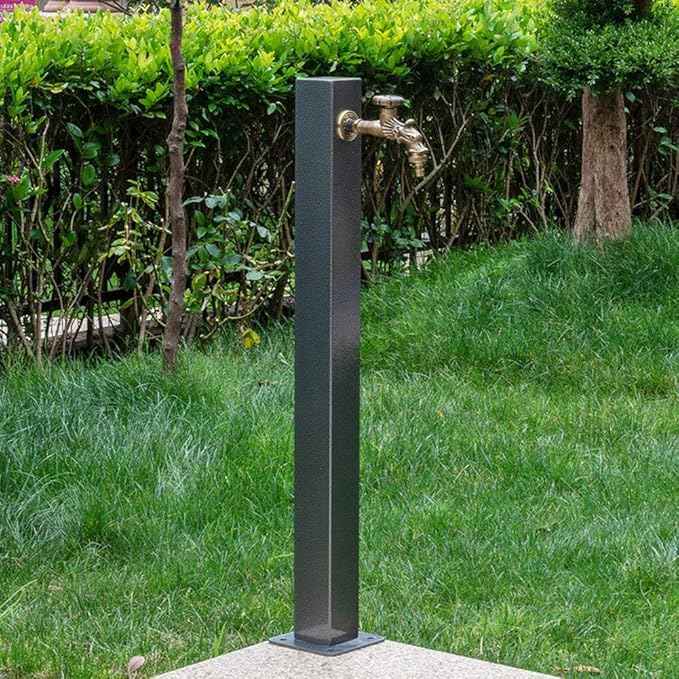 304 Stainless Steel Freestanding Garden Water Column with Anti Freezing Faucet Floor Mounted Water Tap for Courtyard Backyard Irrigation and Washing Includes Mounting Acc