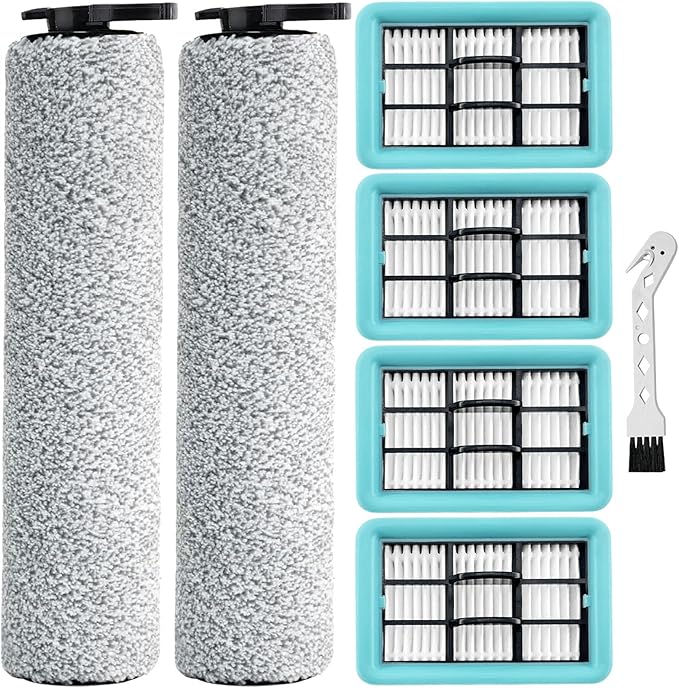 Crosswave Replacement Parts for Bissell Crosswave Hard Floor Expert Vacuum 3831 HF2 3845 3847 3848 Vacuum Cleaner, 2 Brush Rolls,4 Filters,Compare to Part B0555 1637755 1632973 - AquaVibe