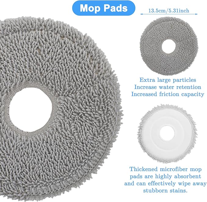 23 PCS Replacement Parts for Dreame X40 Ultra, L40 Ultra, X40 Master, MOVA P10 Pro Ultra Vacuum Cleaner, 1 Main Brush, 4 HEPA Filters, 6 Mop Pads, 6 Dust Bags, 6 Side Brush Accessories Kit - AquaVibe