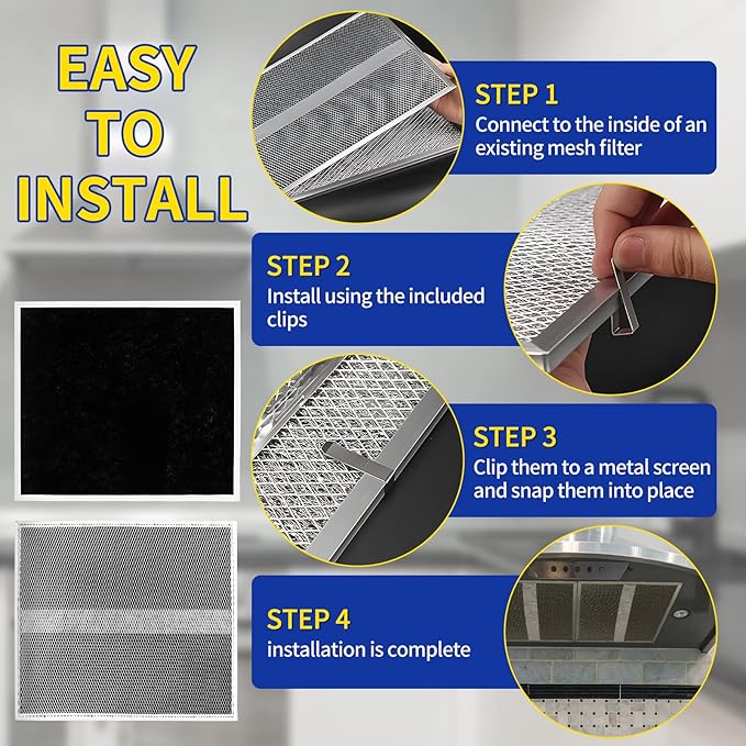 S97020466 Range Hood Non-Ducted Filter Replacement, HPF30 Charcoal Filter Type XC (with Clips) for Broan-Nutone Series Range Hood Filter 2 Pack