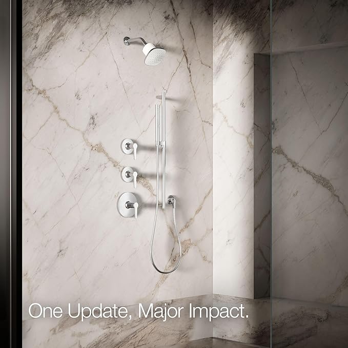 Kohler 37722-Y-CP Cinq™ Square single-function filtered showerhead, 2.5 gpm, Polished Chrome