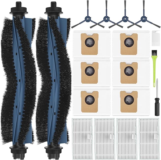 19-Pack Replacement Accessories Kit for eufy Omni C20 Vacuum Cleaner Includes Main Brush, HEPA Filters, Dust Bags, Side Brushes High-Performance Compatible with eufy Robot Vacuum - AquaVibe