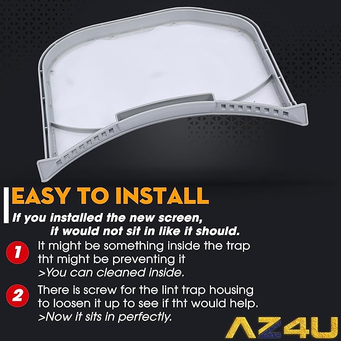 Dryer Lint Filter Screen Trap Replaces For LG DLE3400W DLE3500W DLE3170W DLE2701V DLE3050W DLE3180W DLE3360W DLE3400 DLE3075W DLE317DW DLE2601W DLE2601R DLE4970W DLE3600V DLE3300W DLEX3250R DLEX3370 - AquaVibe