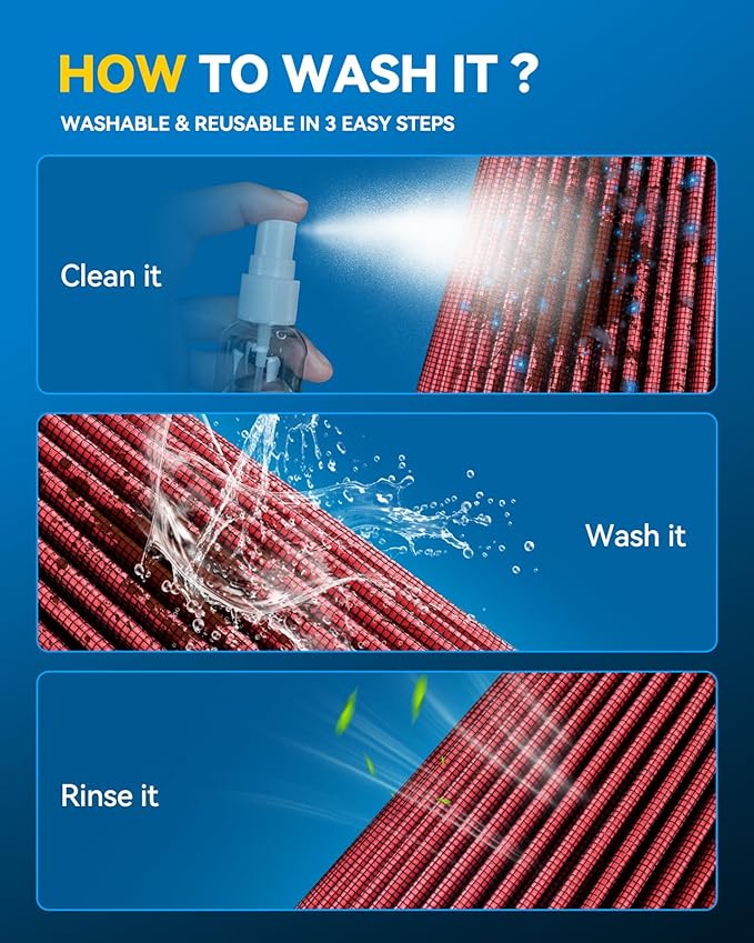 PHILTOP Universal Clamp-On Air Intake Filter, Premium, Washable, Replacement Air Filter: High Flow Air Filter 2.75" 70 mm Inlet