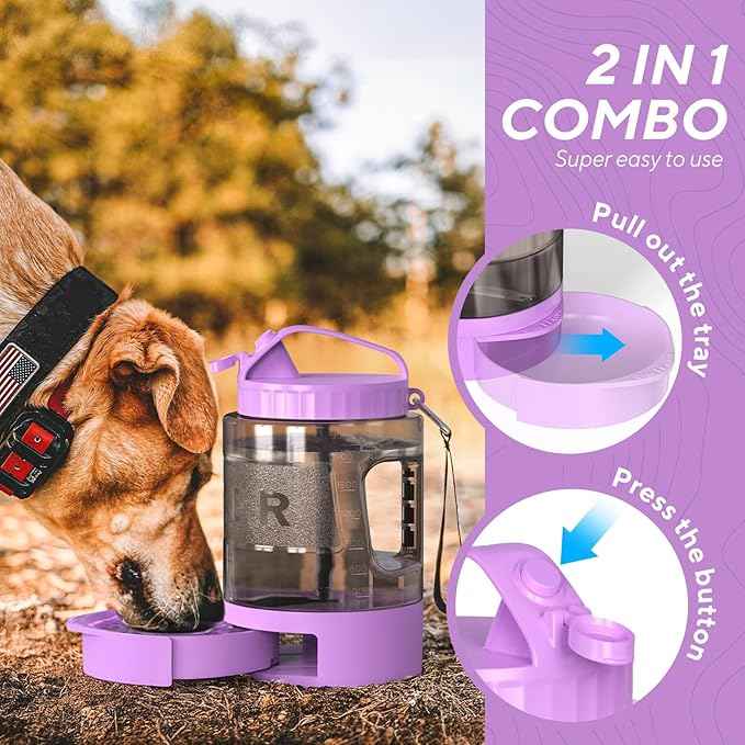 Dog Water Bottle Portable Travel - 77oz Large Travel Water Bowl for Dogs Camping Hiking Beach Traveling Essentials,Big Pet Bottles Bowl Water Dispenser for On The Go Park Car Walking Accessories