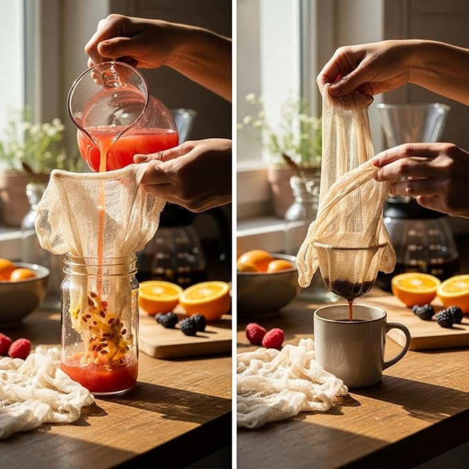 Cheesecloth | Nut Milk Bag, Fine Mesh Filter, Reusable Straining| Grade 100 | Cotton Unbleached Butter Muslin cloth for Cooking, Yogurt, Juicing| Cheese Cloth for Crafts| 6 Pack 20"x20"