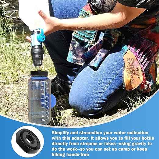 Filter Adapter for Sawyer Squeeze - Quick Connect & Leak-Proof, Lightweight, Compatible with Nalgene Wide Mouth Bottles for Easy Outdoor/Indoor Water Filtration