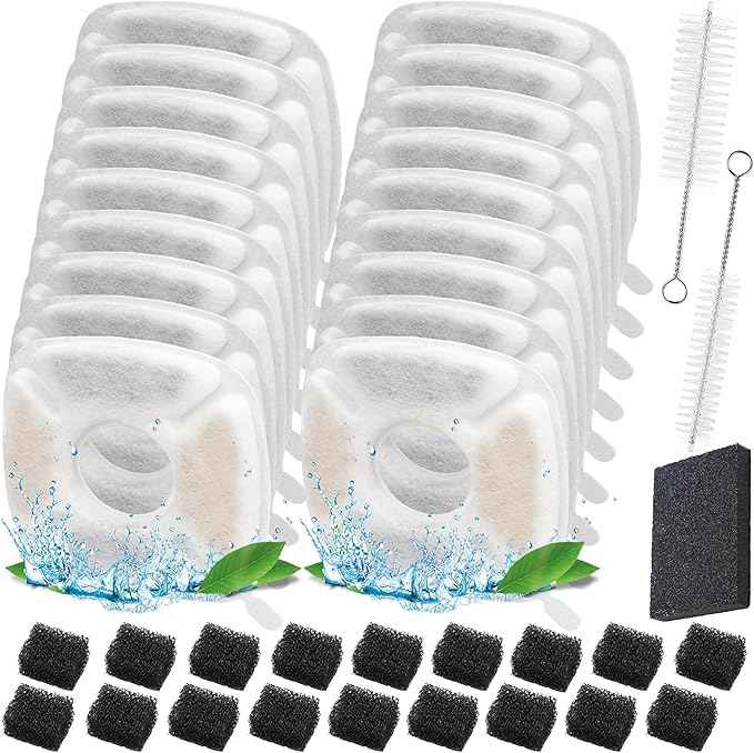 KAEGREEL 39 Pcs Cat Water Fountain Filters for Veken 95oz/2.8L, 67oz/2L, 135oz/4L Cat Dog Fountain Automatic Pet Fountain Dog Water Dispenser, Pet Fountain Filter & Pre-Filter Sponges & Cleaning Set