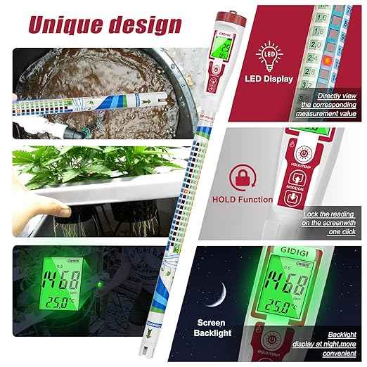 Truncheon Nutrient Meter PPM Meter Hydroponics TDS Meter Digital Water Tester EC TDS Tester (EC/PPM500/PPM700/CF) Specifically Designed for DWC Hydroponic System, Indoor Plant Grow, Home Garden etc