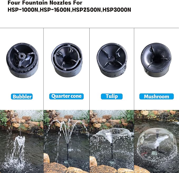 WaterRebirth HSP1000N Turtle Shell Submersible Pump with Fountain Jets - for Turtle Tanks, Ponds, Aquariums - 264GPH High Flow - AquaVibe