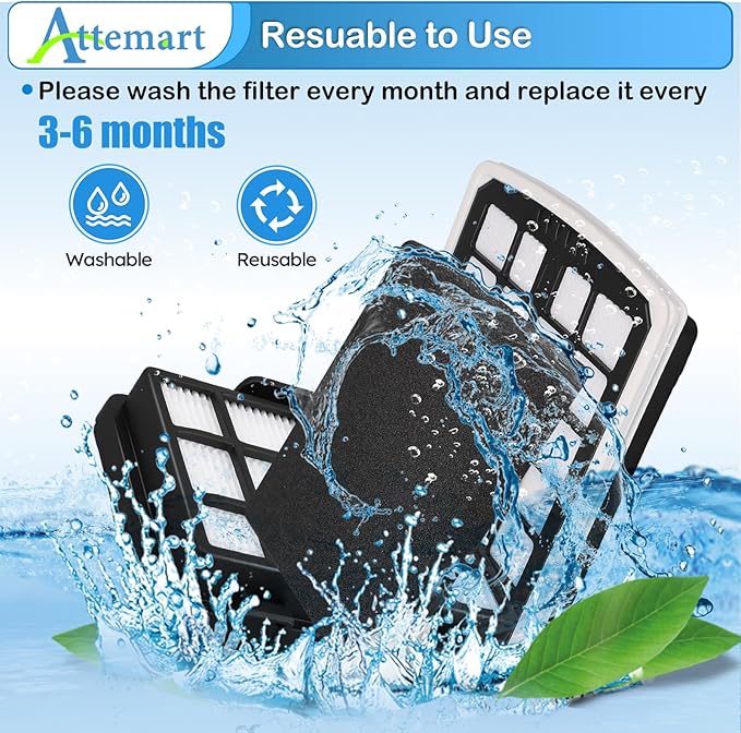 Replacment Filter Compatible with Eureka NEN186BL NEN180 Bagless Canister Vacuum Cleaner Replacement Parts, 2 Filters & 2 Dust Cup Filters Element, 4 Pack - AquaVibe