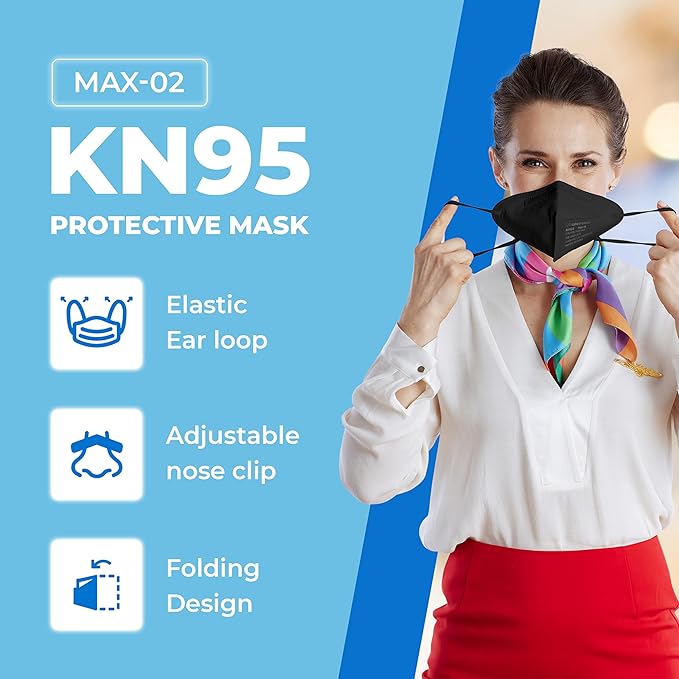 Lyka KN95 Face Masks 50 Pack – 5-Ply Disposable Masks for Dust, Work, Sanding, Painting, Allergies, Lawn & Cleaning - AquaVibe