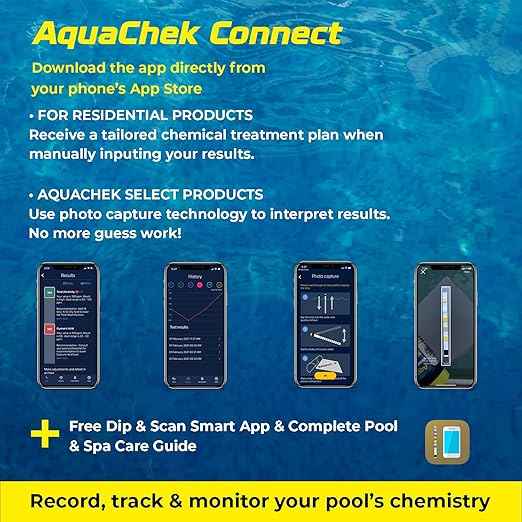 AquaChek 7-Way Pool and Spa Test Strips - Silver Pool Test Strips For pH, Total Chlorine, Free Chlorine, Bromine, Alkalinity, Total Hardness, and Cyanuric Acid - Water Quality Testing Kit (100 Strips)