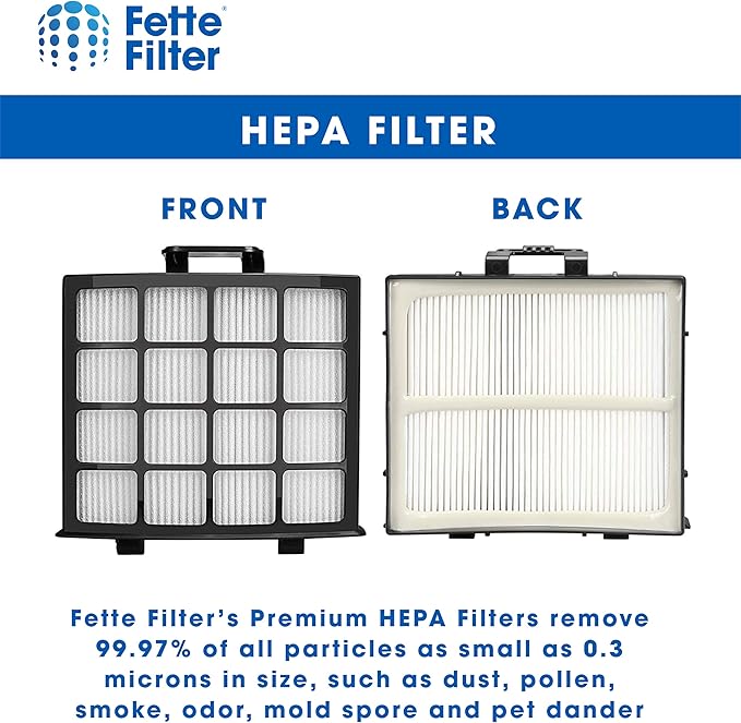 Fette Filter - AZ2002 Complete Filter Kit Compatible with Shark Vertex DuoClean PowerFin Upright Vacuum AZ2000 AZ2002 AZ2000W Compare to Part # XHFAZ2000 & XFFKAZ2000 (2 Hepa & 2 Foam Sets)