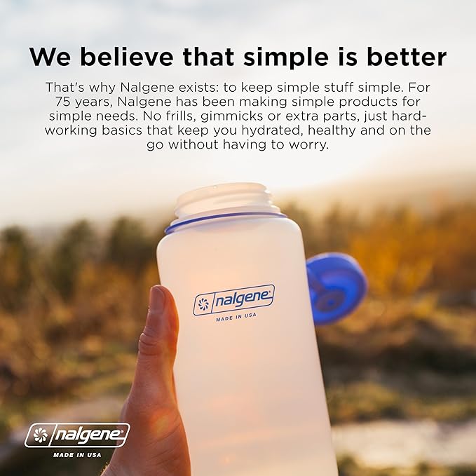 Nalgene Leak Proof Tritan BPA-Free Water Bottle - 32 oz Narrow Mouth - Made in the USA for Outdoor Use & Daily Hydration (Eggplant) (Pack of 6)