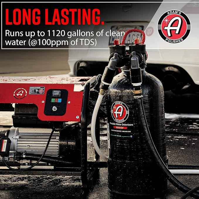 Adam's Polishes Portable Spotless Water Deionizer - Eliminates Water Spots, Spotless Rinse Touchless Detailing - Easy to Use Attaches to Regular Garden Hose (Deionizer)