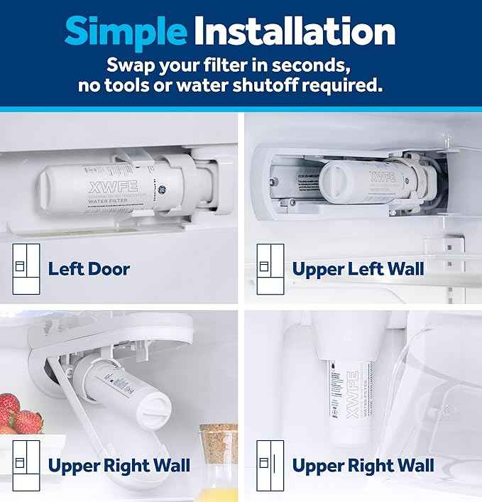 GE XWFE™ Refrigerator Water Filter, Genuine Replacement Filter, Certified to Reduce Lead, Microplastics, PFOA/PFOS, and 50+ Other Impurities, Compatible with GE Appliances Brands, Pack of 2