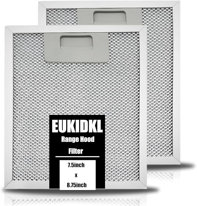 W10915369 W10727013 Range Hood Grease Filter Compatible with Whirlpool Jenn Air Kitchen Aid 5 Layer Aluminum Mesh Grease Vent Filter 875 X 75 Inch（2 Pcs）