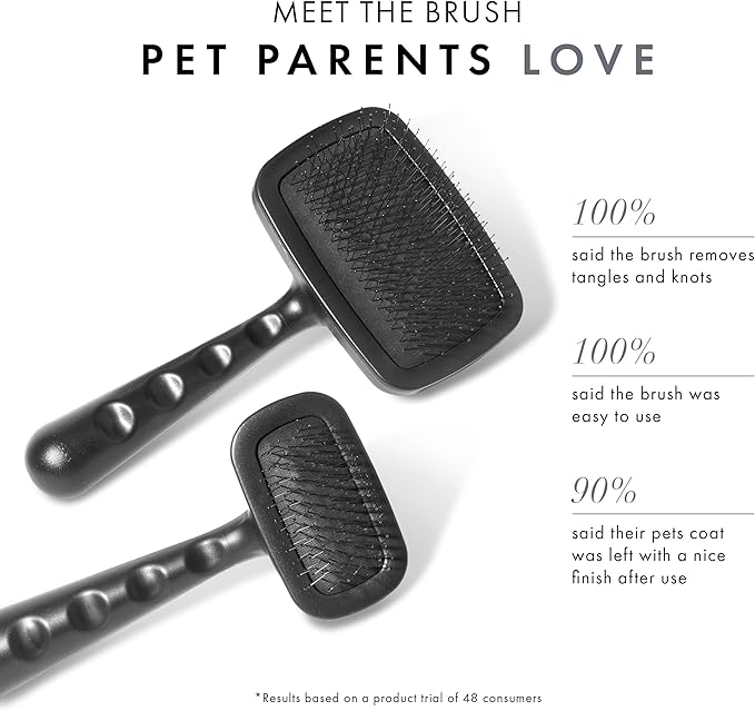 Tweezerman Dog and Cat Slicker Brush for Large Pets, Grooming Brush with Coated Bristles to Prevent Scratching and Ergonomic Handle - AquaVibe
