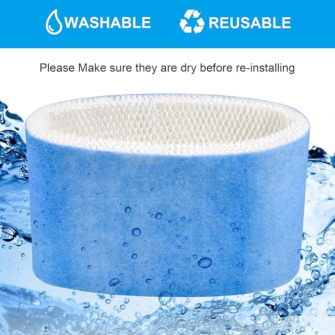 Humidifier Filter Replacement Humidifier Wick Filters Upgraded Blue Mesh Layer Compatible with Honeywell HCM-6009 HCM-6011 HM-3500 HEV680 HEV685, Part HC-14V1 HC-14 HC-14N Wicking Filter E, 3Pack