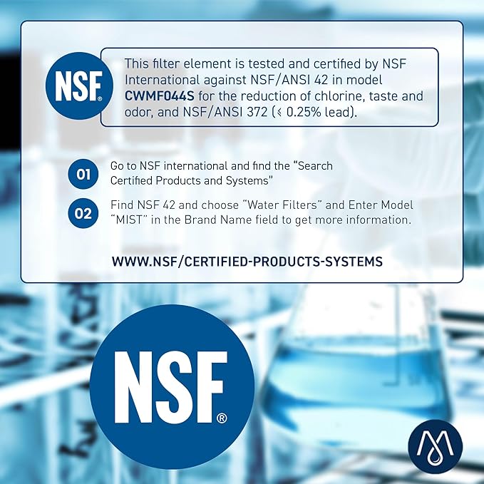 Mist ADQ74793501 Refrigerator Water Filter Replacement for LG LT1000P, WD-LT1000P, Kenmore 46-9980, Fridge LMXS28626D – NSF 42 Certified – 2 Pack