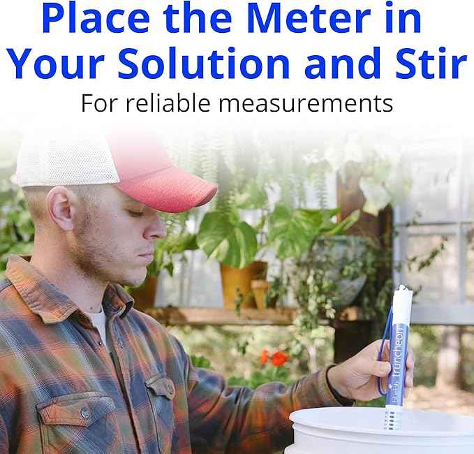 Bluelab TRUNV2 Truncheon Nutrient Meter, Digital Conductivity Tester in Water (Scales Include: EC, 500, ppm 700, CF, TDS) Tool for Hydroponic System and Indoor Plant Grow, White