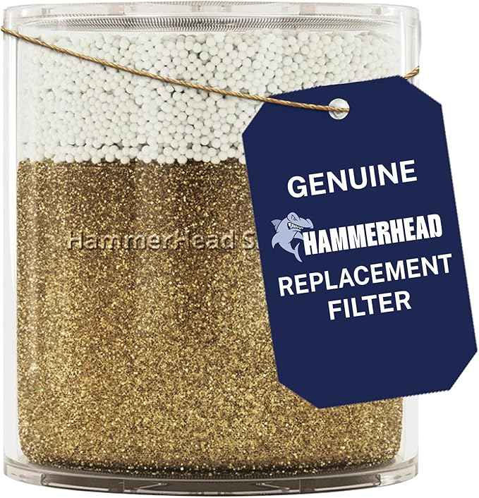 HammerHead Showers® Solid Metal Shower Head Filter Replacement Cartridge – High Output KDF Shower Filter, Targets Chlorine and Heavy Metals – (1 Pack)