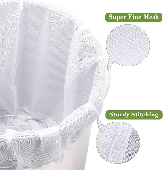Brew Bags Reusable 3 Pack, Extra Large 26"x22" Fine Mesh Strainer Bag for Home Brewing Hops Grains Wine Beer Making Drawstring Straining Brew in a Bag