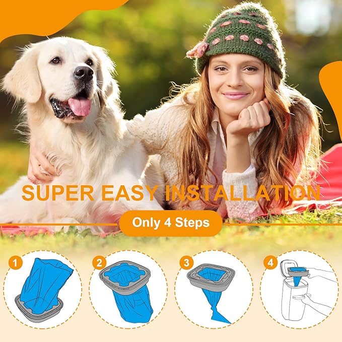 Jumbo Square Refill Bags 2 Pack – Lasts Up to 8 Months – Lavender Scented Dog Poop Bags for Dogs – EVOH Pet Waste Refills for Superior Odor Control – Fits Pet Genie Dog Waste Disposal System Pails