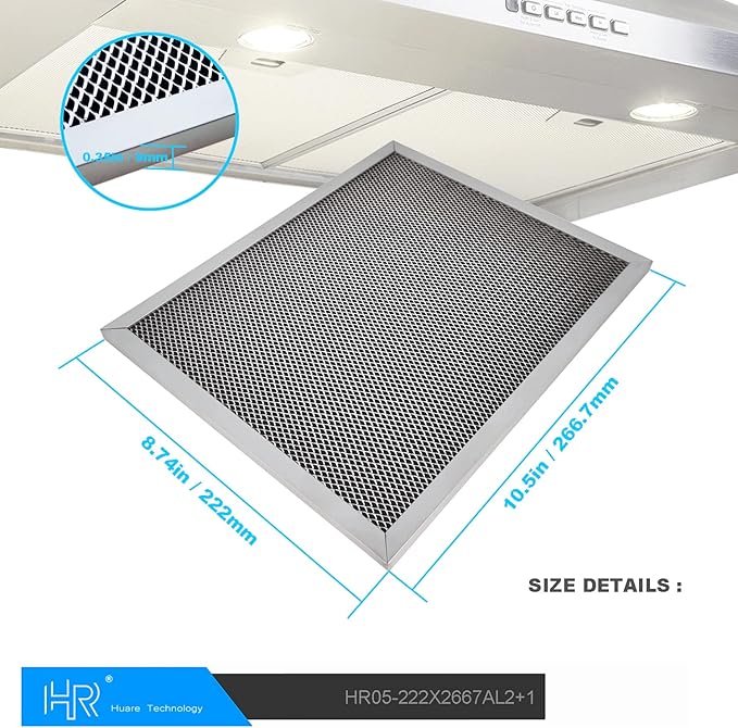HR Huare Technology 97007696 Charcoal Range Hood Filter, fits Broan,Kenmore,Nutone, Alternative S88152, K7588, S51113711, 41F, Size 8-3/4 x 10-1/2 Inch,2Pack