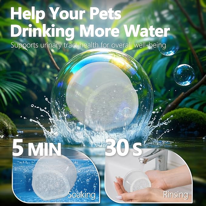 6+6 Pack Cat Water Fountain Replacement Carbon Filter Compatible with PetSafe Drinkwell Ceramic & Stainless Steel Pet Fountains for Cat Dog Water Dispensers with Replacement Foam Filters
