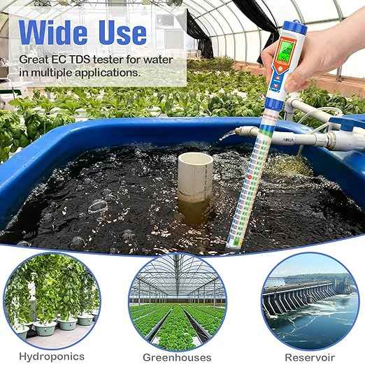 Truncheon Nutrient Meter for Hydroponic Digital Conductivity Tester for Water EC and TDS Meter with EC CF 500ppm 700ppm for Indoor Plant Grow Hydro Reservoir Tank Aeroponic Garden
