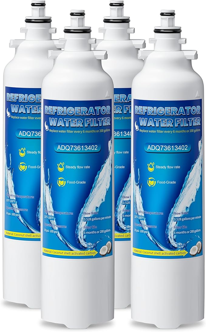 ADQ73613401 Replacement for LG LT800P, LT800PC, ADQ736134, ADQ73613402, Kenmore 9490, Kenmore 46-9490, Replacement Water Filters, Pack of 4 - AquaVibe