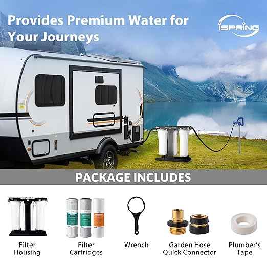 iSpring 3-Stage RV Water Filter System, Removes Over 99% PFAS, Bacteria and Viruses, Reduces Chlorine, Lead, Odor, and Sediment, Leak-Free Brass Fittings, External Mounting Bracket, Model: CW31-PFBV