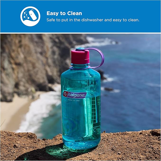 Nalgene 32 oz Narrow Mouth Water Bottle | BPA-Free, Durable & Leak Proof, Lightweight Bottle for Gym, Office & Travel, Surfer
