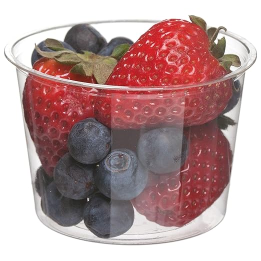 ECO PRODUCTS Compostable Clear PLA Plastic 4oz Portion Cups, Case of 2000, Round Cold Food Containers, Renewable Plant-Based, Lid Sold Separately, Disposable
