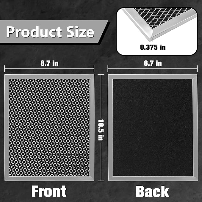 97007696 Replacement Filter For B-Roan - 10.5 X 8.75 Range Hood Filter Compatible with Stove Vent Fan With Aluminum Mesh Charcoal Combo By Funmit- Replaces 6105c 97007697-3 Pack - AquaVibe