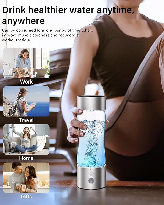 2026 Upgraded Hydrogen Water Bottle, 2400 Hydrogen Water Bottle Generator, Hydroh Hydrogen Water Machine Improve Water in 3 Mins for Home, Office, Travel, Daily Drinking