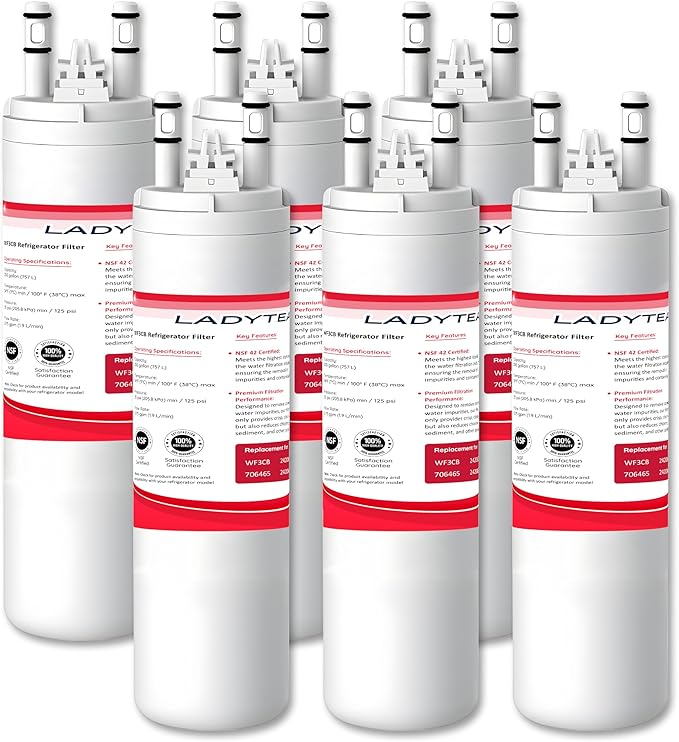 Filter Relacement Compatible With Frigidaire WF3CB, Pure Source 3, WF425, 706465, 242069601, 242086201, 242017800, Height 9 inches (6 Pack)