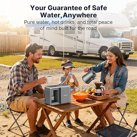 Ranein Countertop Water Filter with Instant Hot Water, Portable Reverse Osmosis Water Purifier, Temperature Adjustable RO Water System for Kitchen, Office, Apartment & RV, Reduces TDS and Chlorine