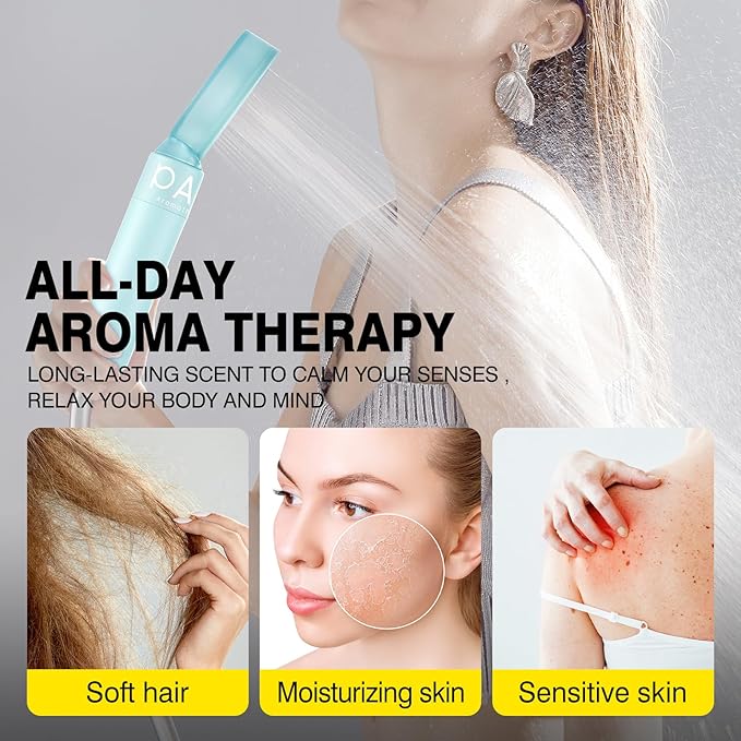 Vitamin C Shower Head Filter – Ocean Scented Shower Diffuser, Purifying Handheld Shower Filter for Hard Water, Skin & Hair Care, Shower Stick Filters