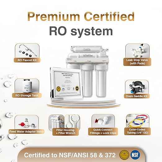 5-Stage Reverse Osmosis System – Premium Under Sink Water Filtration System, Lifetime Limited Parts Support