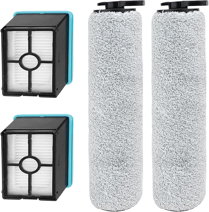 3881 Replacement Roller Brush Filter for Bissell Crosswave HF2/3845N/3831 Floor Scrubber Vacuum, for Bissell Crosswave Replacement Parts, 2 Roller Brush Replacement 2 HEPA Filter - AquaVibe